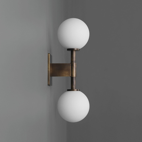 Antique Brass Glass Wall Light – Modern Opal Sconce | Jagmag Lights