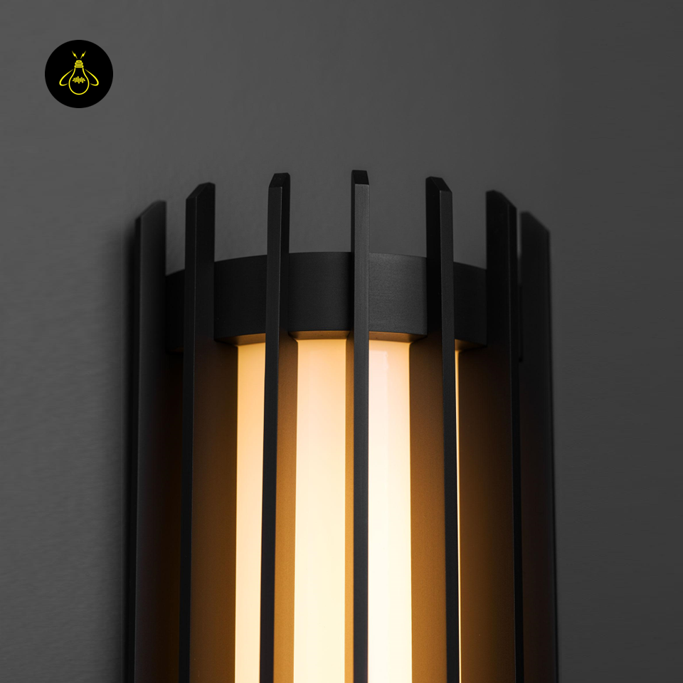 Jagmag Lights Cathedral Wall Sconce - Modern Steel & Frosted Glass - 16" wall decor