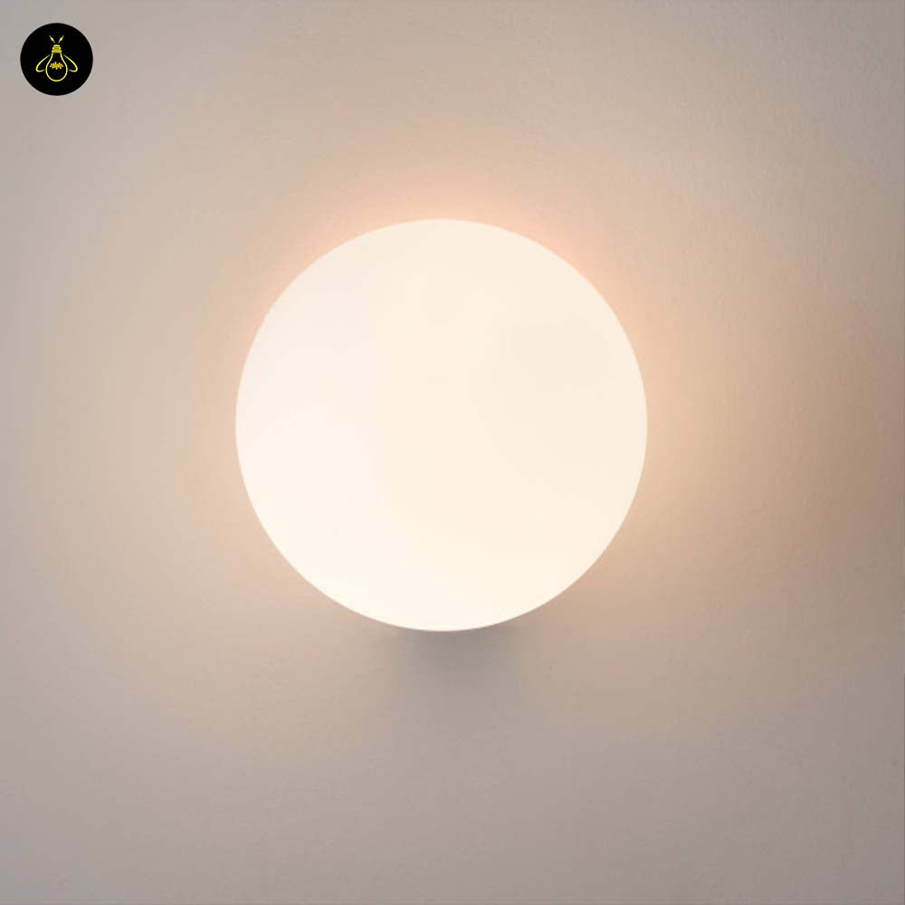 Glass Ball Wall Light – Minimal Gold Base | Minimalist Wall Lamp for Living Room, Bedroom | Jagmag Lights