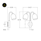 Jagmag Lights Modern Glass Wall Sconce - Indoor Lighting Fixture - 15.75"H