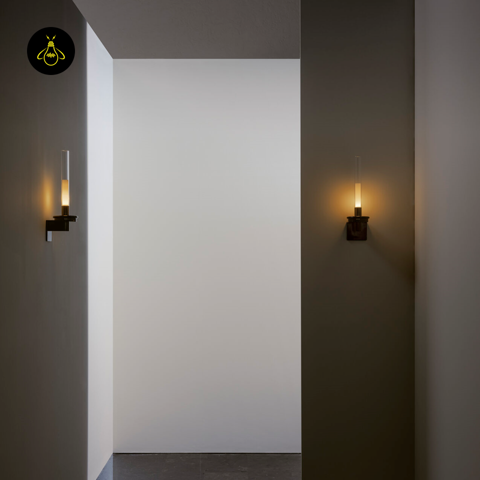 Jagmag Lights LED Light Wall Lamp | Pyrex Glass Shade | Glossy Black Metal Base | Ambient Lighting for Homes and Hotels