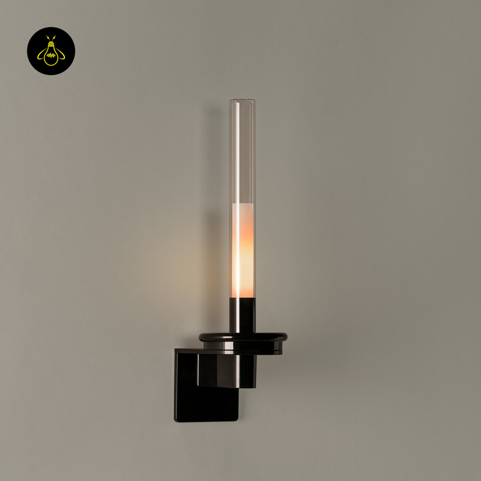 Jagmag Lights LED Light Wall Lamp | Pyrex Glass Shade | Glossy Black Metal Base | Ambient Lighting for Homes and Hotels