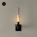 Jagmag Lights LED Light Wall Lamp | Pyrex Glass Shade | Glossy Black Metal Base | Ambient Lighting for Homes and Hotels