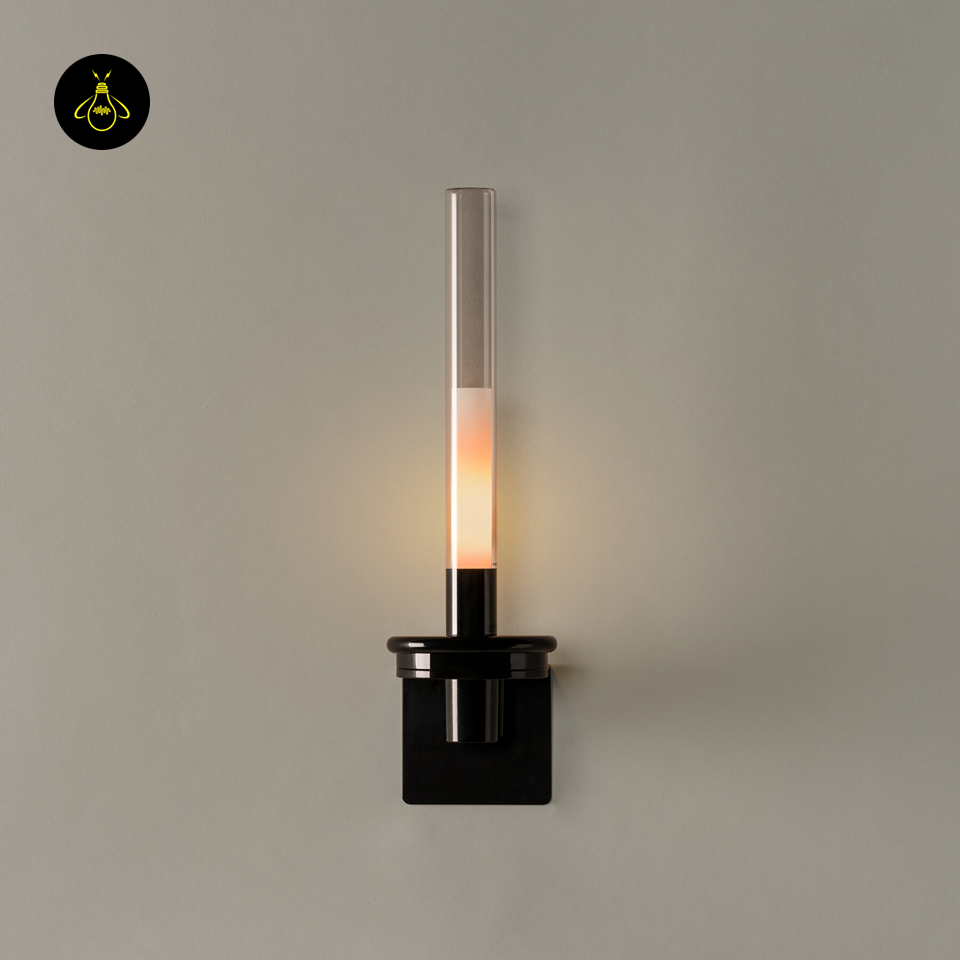 Jagmag Lights LED Light Wall Lamp | Pyrex Glass Shade | Glossy Black Metal Base | Ambient Lighting for Homes and Hotels