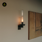 Jagmag Lights LED Light Wall Lamp | Pyrex Glass Shade | Glossy Black Metal Base | Ambient Lighting for Homes and Hotels