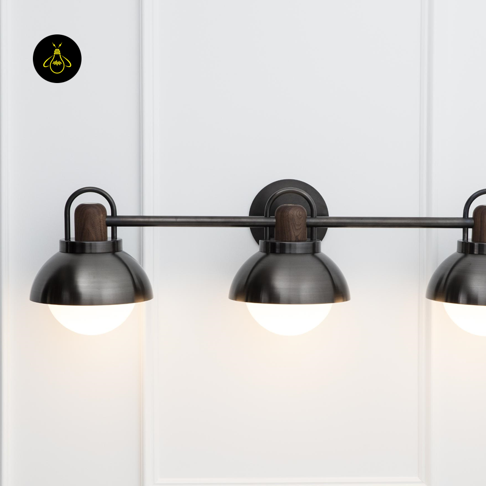 Jagmag Lights Linear Wall Sconce – Modern 3-Pendant Design – Metal, Glass & Wood – Universal Mounting (23.5 lb)