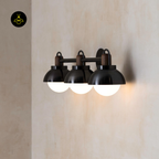 Jagmag Lights Linear Wall Sconce – Modern 3-Pendant Design – Metal, Glass & Wood – Universal Mounting (23.5 lb)