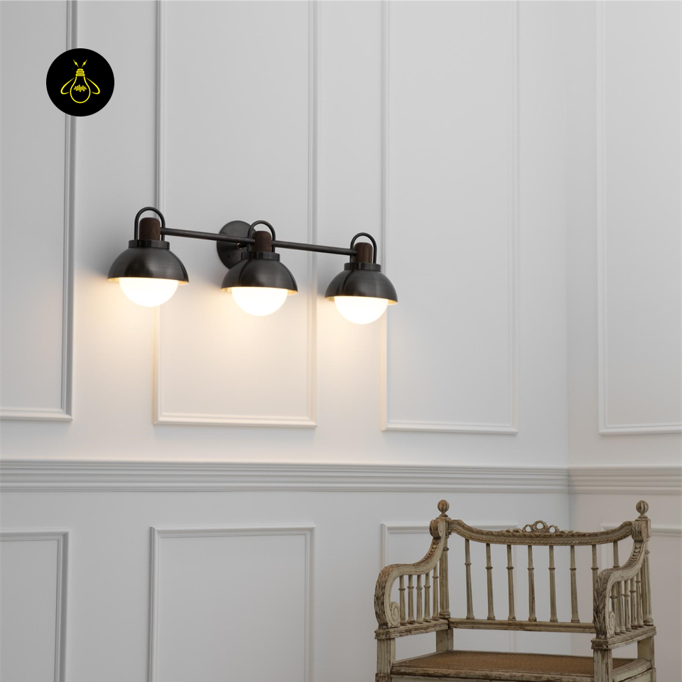 Jagmag Lights Linear Wall Sconce – Modern 3-Pendant Design – Metal, Glass & Wood – Universal Mounting (23.5 lb)