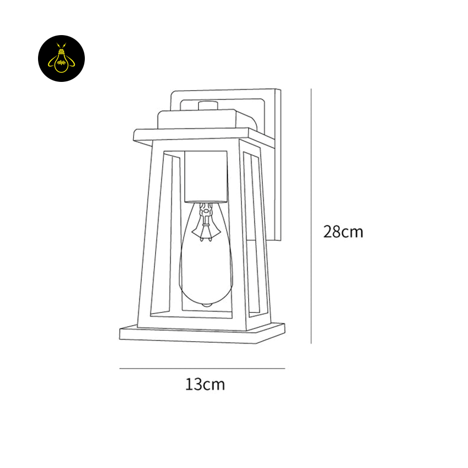 Outdoor Wall Lantern – Black Metal & Glass IP44 Light | Jagmag Lights India