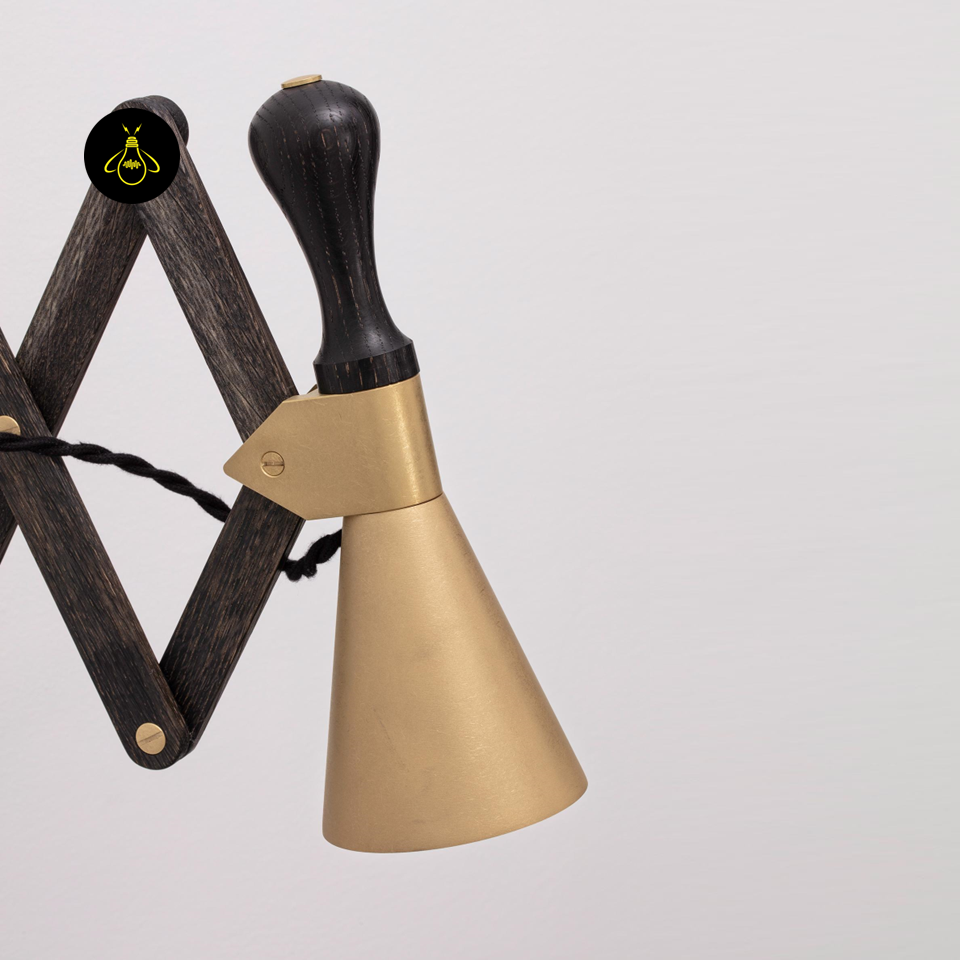 Jagmag Lights Vintage Wall Sconce - Brass & Wood Task Light - Adjustable 18" Reach - UL Certified