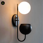 Stainless Steel Wall Light – Matte Black Plant Pot Design | Waterproof Wall Lamp for Living Room, Balcony | Jagmag Lights