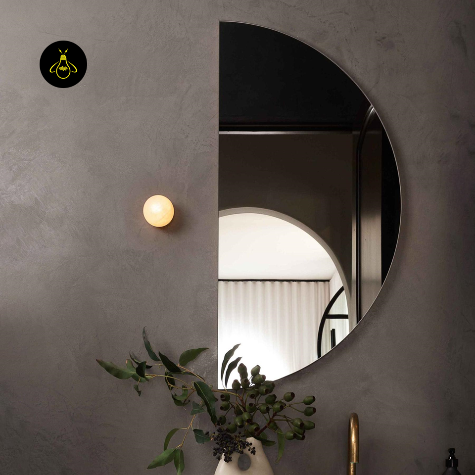 Jagmag Lights White Marble Wall Light – Matte White Alabaster & Steel Sconce – 5.5" Modern Design
