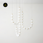 LED Chandelier – Pearl Necklace Modern Gold Fixture | Jagmag Lights
