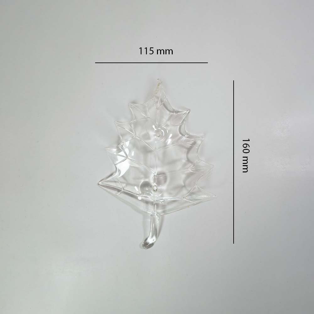 Clear Borosilicate Glass Maple Leaf – 160x115mm | Lighting Component for Chandeliers | 100 Pcs per box