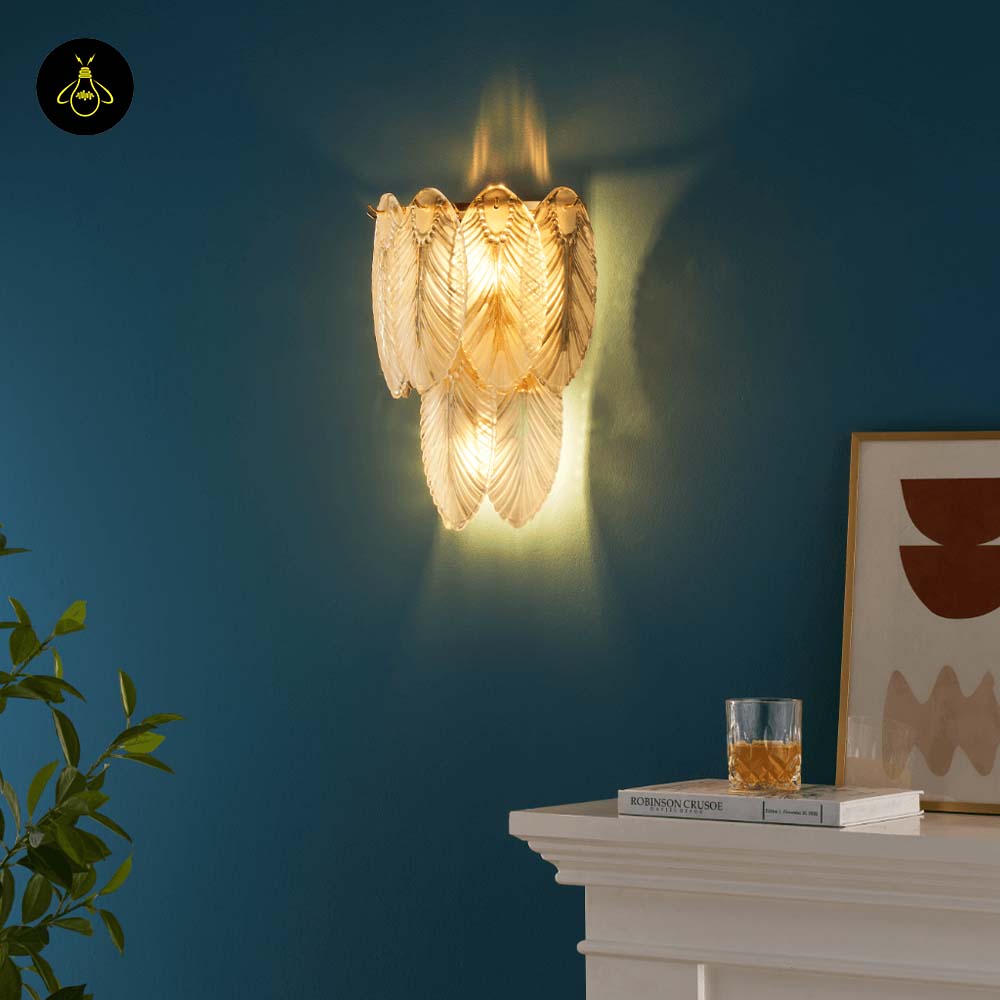 Brass & Opaline Glass Wall Lamp – Gold Oval Frame | Crystal Pendant Light for Halls & Bedrooms | Jagmag Lights