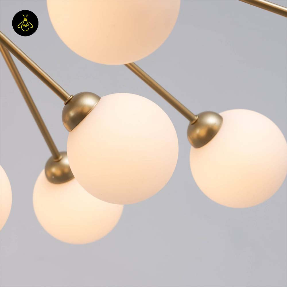 Gold Plated Pendant Lamp – Elegant 18 Ball Design | Decorative Lighting for Living Room, Dining | Jagmag Lights