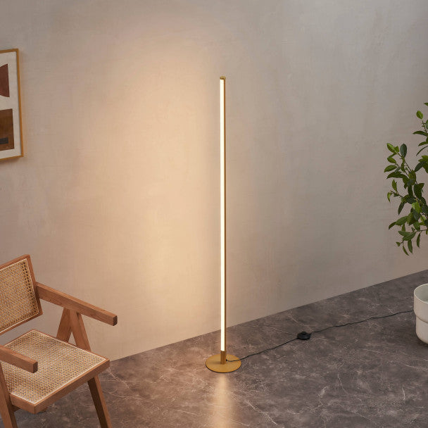 Stainless Steel Golden Floor Lamp – Large Triple Amber Glass | Golden Floor Lamp for Living Rooms | Jagmag Lights
