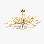 Leaf Chandelier – Gingko J Ceramic and Brass Statement Fixture | Jagmag Lights