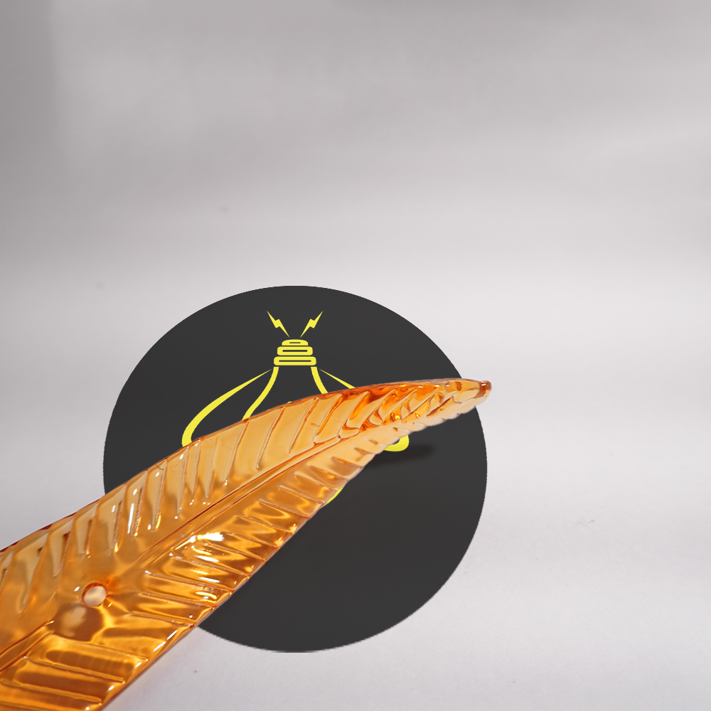 Borosilicate Glass Mango Leaf – Clear 240mm | Lighting Component for Chandeliers