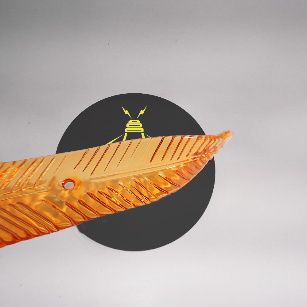 Borosilicate Glass Mango Leaf – Clear 240mm | Lighting Component for Chandeliers