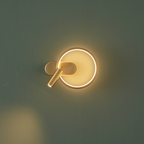 LED Circle Wall Light – Gold & Black Reading Light | Wall Light for Bedroom & Study | Jagmag Lights