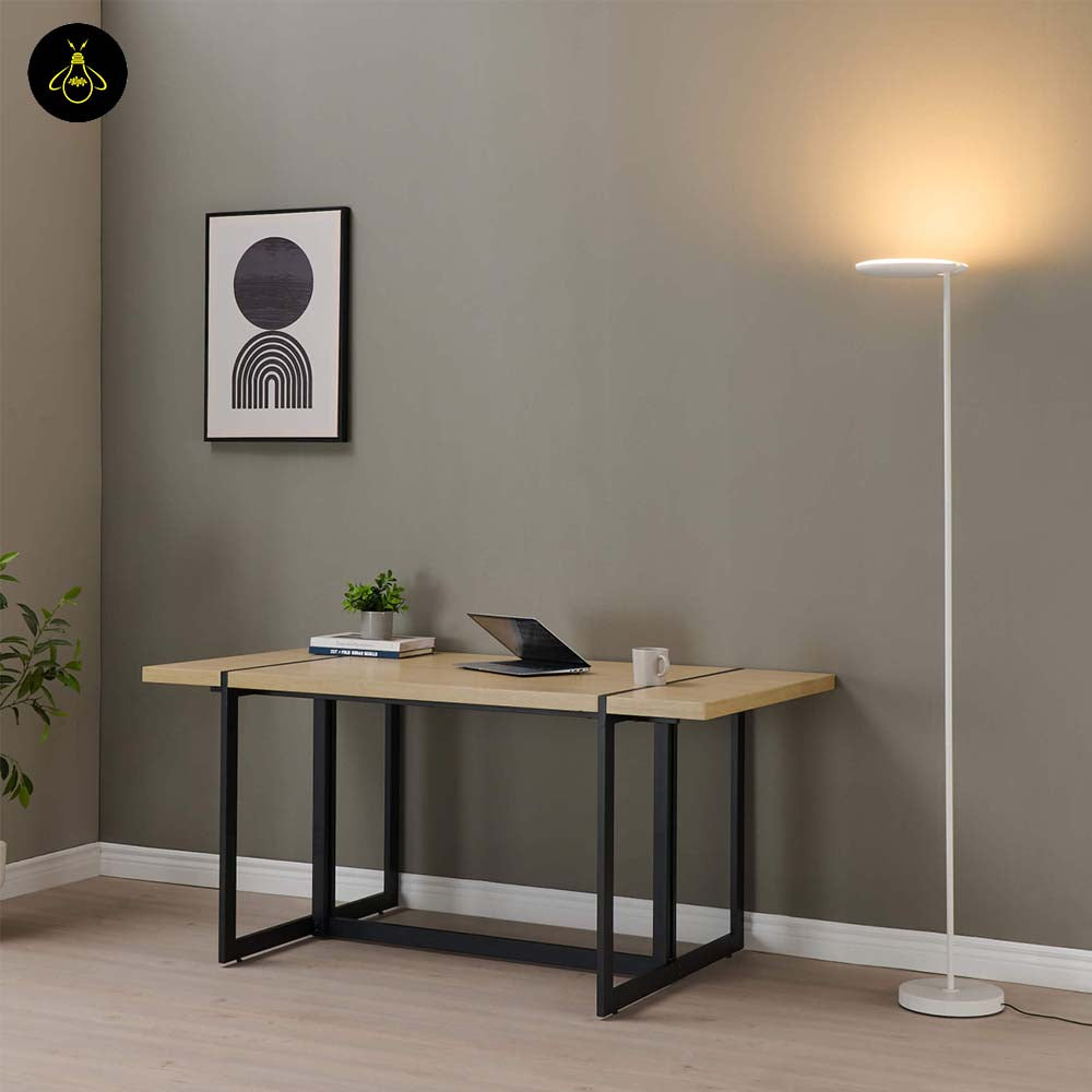 Sleek White LED Floor Lamp – Adjustable Dimmable Head | Modern Lighting for Living Room & Office | Jagmag Lights