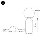 Stainless Steel Table Lamp – Taupe & White Globe | LED Table Light for Living/Study | Jagmag Lights