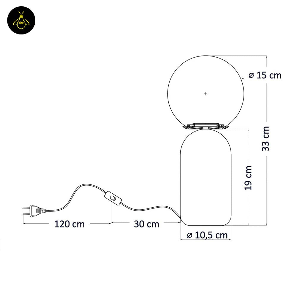 Stainless Steel Table Lamp – Taupe & White Globe | LED Table Light for Living/Study | Jagmag Lights