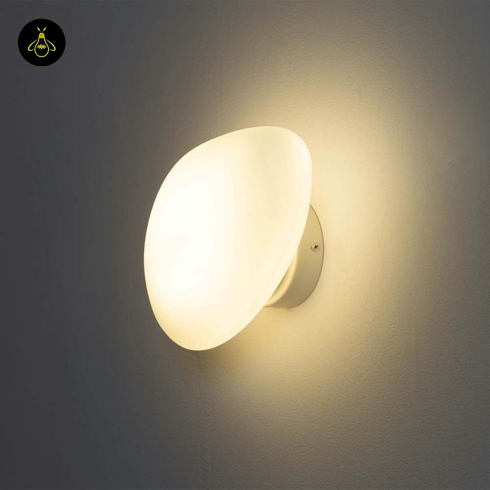 White Opaline Glass Wall Light – Matte Finish | Premium Lighting for Living Room, Hallways, Bedrooms | Jagmag Lights