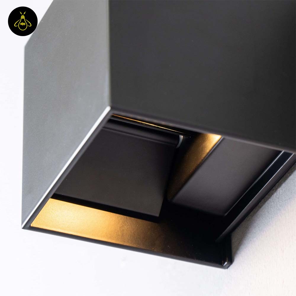 Stainless Steel LED Wall Light – Black Matte Cubic | Waterproof Lighting for Indoor/Outdoor Walls | Jagmag Lights