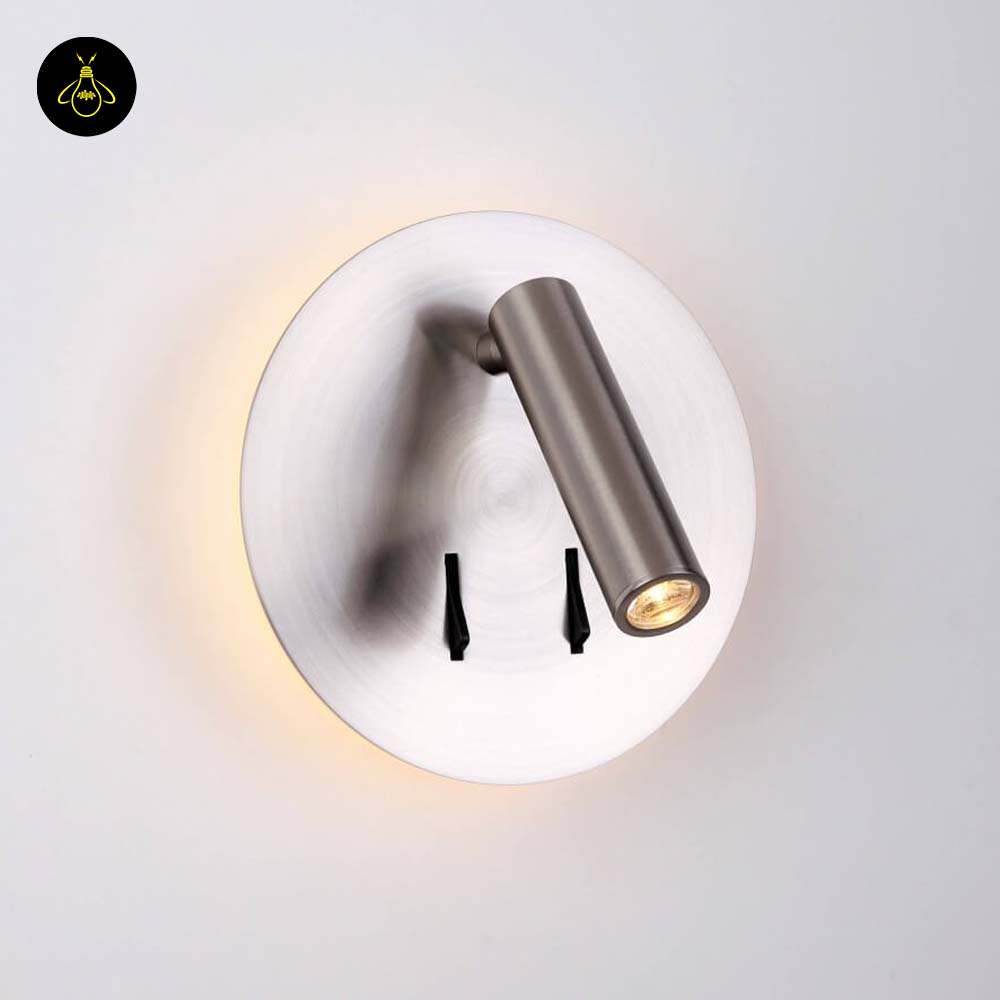 Aluminum LED Wall Reading Lamp – Silver-Chrome Finish | Modern Double Light for Bedroom & Hotel | Jagmag Lights