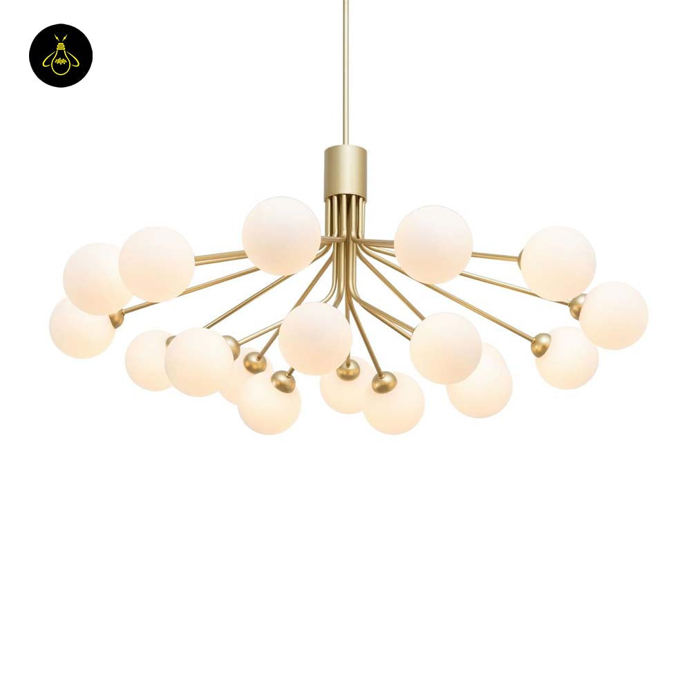 Gold Plated Pendant Lamp – Elegant 18 Ball Design | Decorative Lighting for Living Room, Dining | Jagmag Lights
