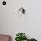 Textured Glass Wall Light – Clear Finish | Decorative Wall Light for Living Rooms, Hallways | Jagmag Lights