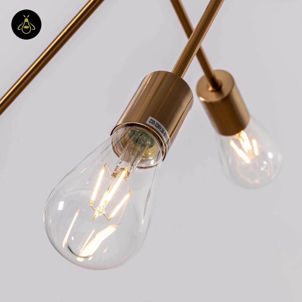 Brass & Glass Pendant Light – Modern Linear Rods | Industrial Pendant for Dining, Living | Jagmag Lights