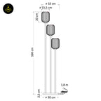 Stainless Steel Floor Lamp – Triple Amber Glass Design | Floor Lamp for Living Room, Bedroom | Jagmag Lights