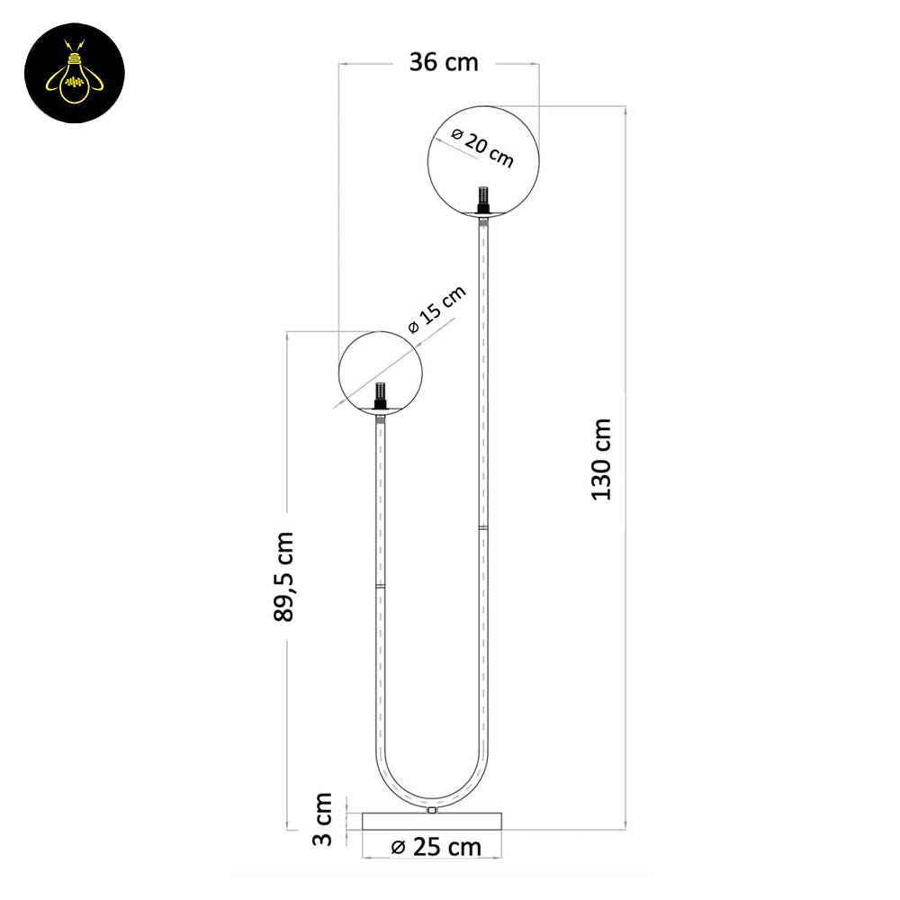 Stainless Steel Floor Lamp – Dual Globe Minimalist | Floor Lamp for Living Room, Bedroom | Jagmag Lights