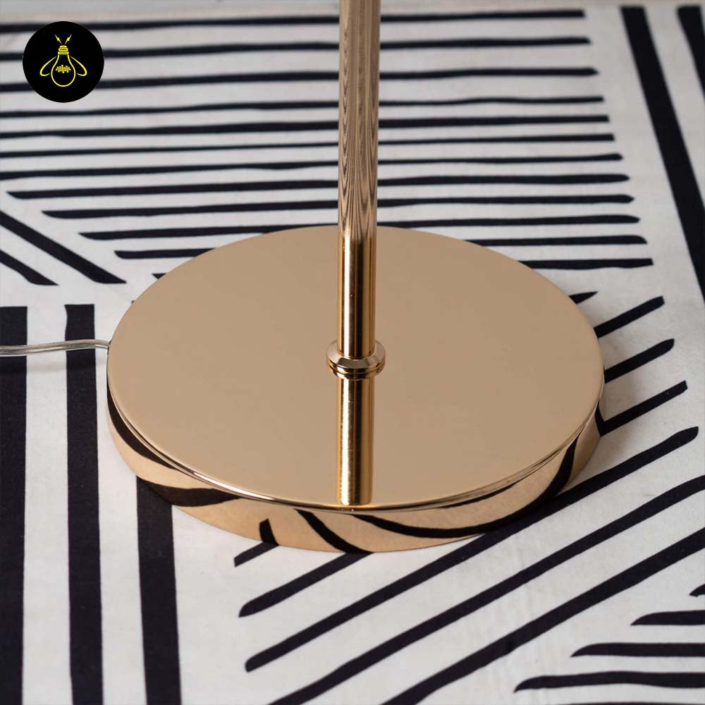 Gilded Stainless Steel Floor Lamp – Spherical Glass Globes | Modern Floor Lamp for Living Room & Bedroom | Jagmag Lights