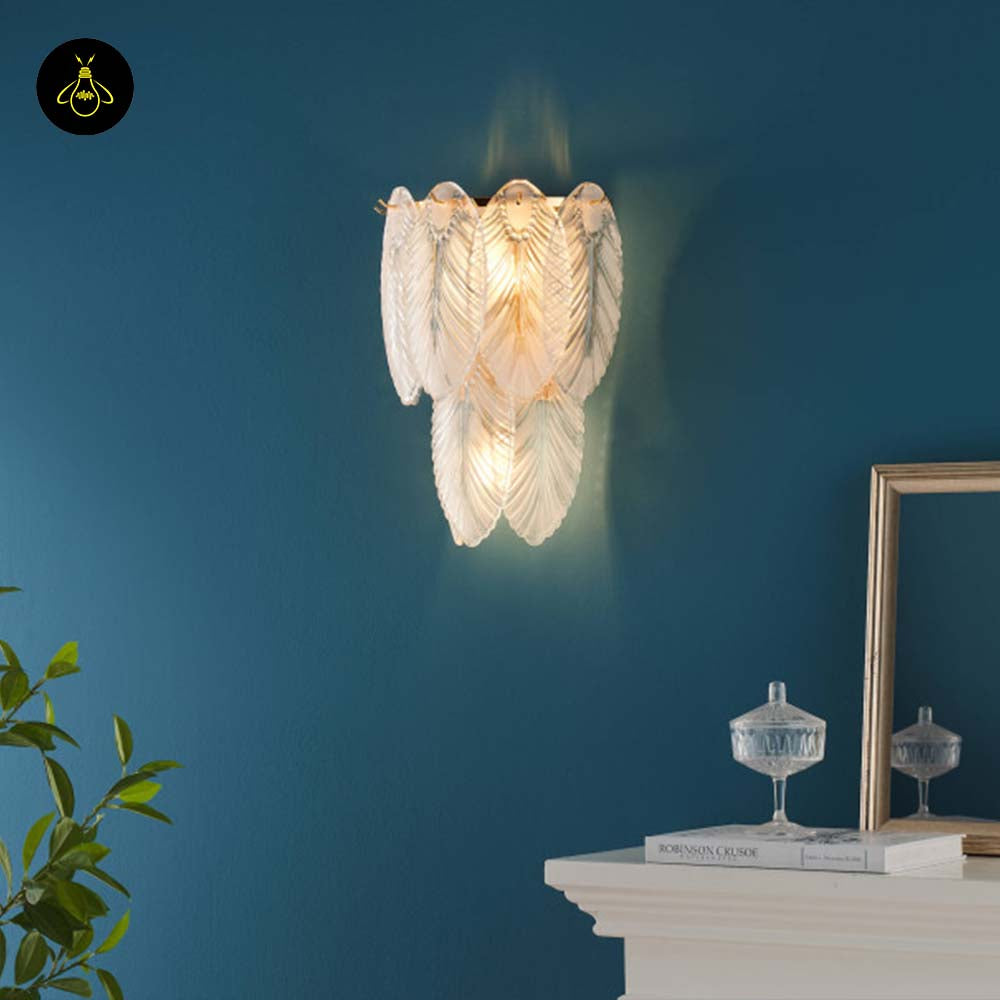 Brass & Opaline Glass Wall Lamp – Gold Oval Frame | Crystal Pendant Light for Halls & Bedrooms | Jagmag Lights