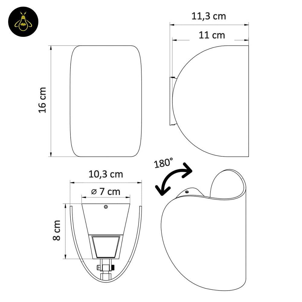 White Aluminum LED Wall Light – Spiral Ribbon IP54 | Wall Lighting for Living Room, Hallways | Jagmag Lights
