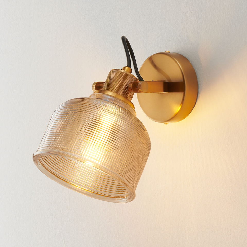 Textured Amber Glass Bell Wall Light – Rustic Vintage | Glass Wall Light for Dining & Hallway | Jagmag Lights