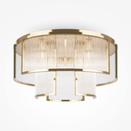Fluted Glass Chandelier – 9-Light Modern Gold Ceiling Lamp | Jagmag Lights