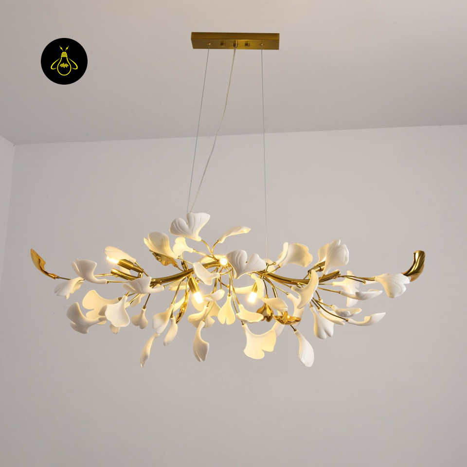 Gingko Chandelier – Handcrafted Ceramic Petal Lighting | Jagmag Lights