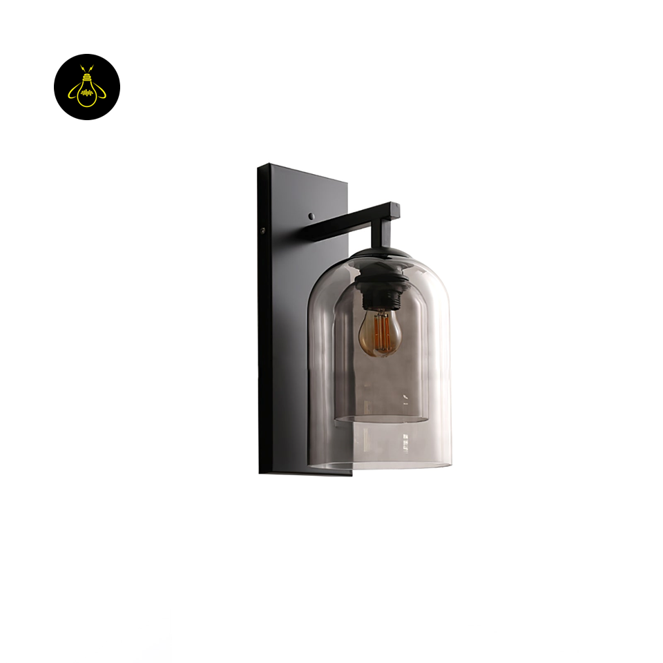 Modern Glass Tubular Wall Lamp – Fancy Smoke Grey Lights for Wall | Jagmag Lights