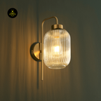 Fluted Glass Wall Light – Vintage Golden Chandelier Light | Wall Light for Living & Bedroom | Jagmag Lights