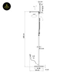 Polyethylene LED Floor Lamp – Black Double Light Design | Floor Lamp for Living Room, Outdoor, Restaurant | Jagmag Lights