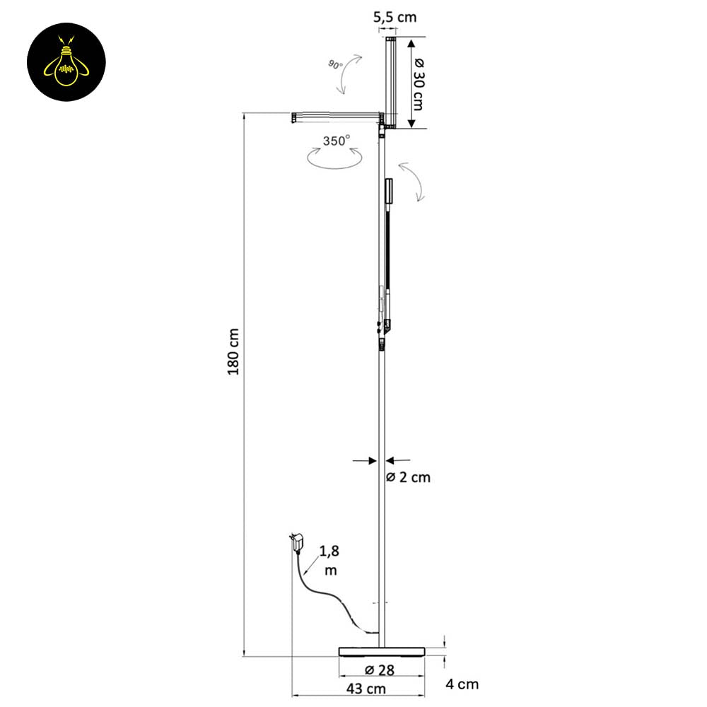 Polyethylene LED Floor Lamp – Black Double Light Design | Floor Lamp for Living Room, Outdoor, Restaurant | Jagmag Lights
