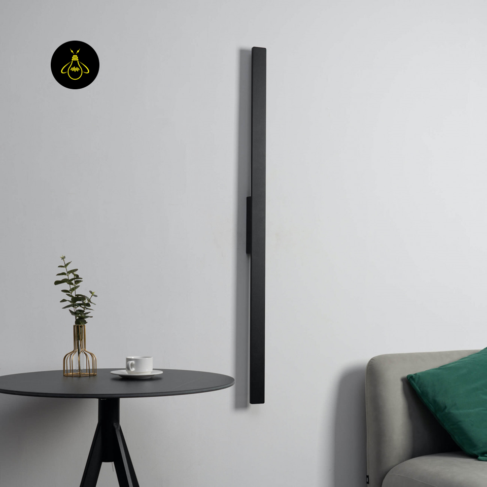 Ultra-Minimalist LED Wall Lamp – Black Slim Bar IP65 | LED Wall Light for Bathrooms & Corridors | Jagmag Lights