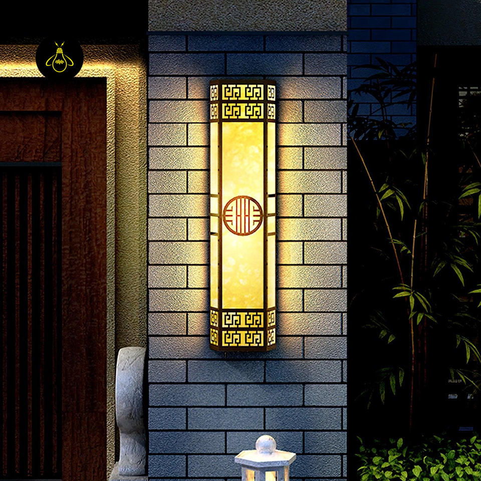 Stripe Outdoor LED Wall Light – Black & Light Yellow | IP65 Rated | Jagmag Lights