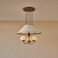 Milk Glass Chandelier – Antique Brass Design | Hanging Chandelier for Dining & Living Room | Jagmag Lights