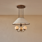 Milk Glass Chandelier – Antique Brass Design | Hanging Chandelier for Dining & Living Room | Jagmag Lights